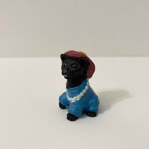 Vintage 1998 Topps Cat Plastic Figure Toy Pearls Sun Hat Kitty 1.5 Inch Tall